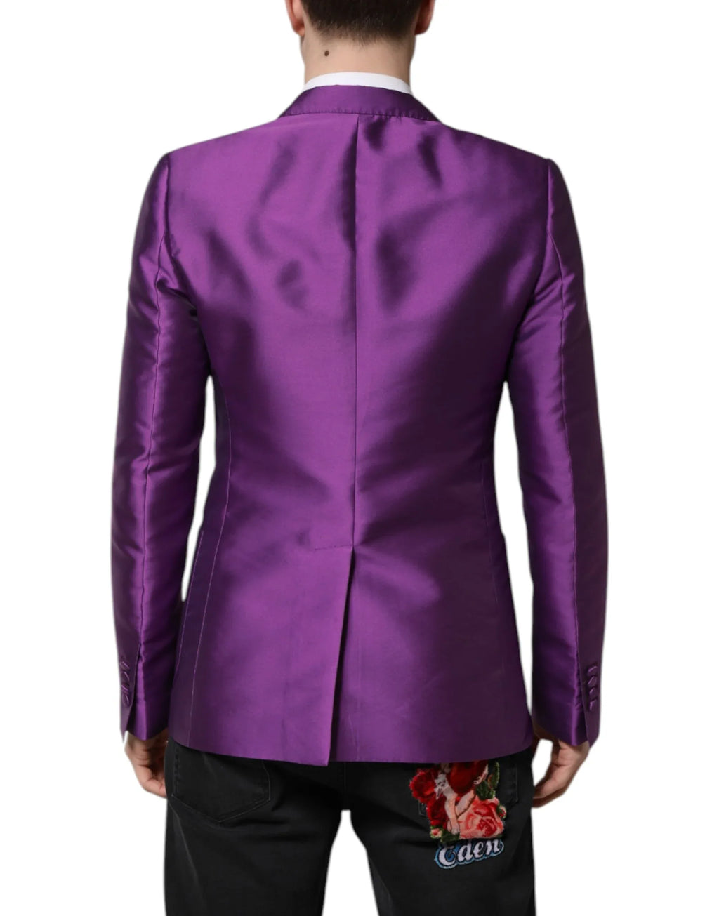 Dolce & Gabbana Purple Double Breasted Men Suit Coat Blazer - Zeiniez