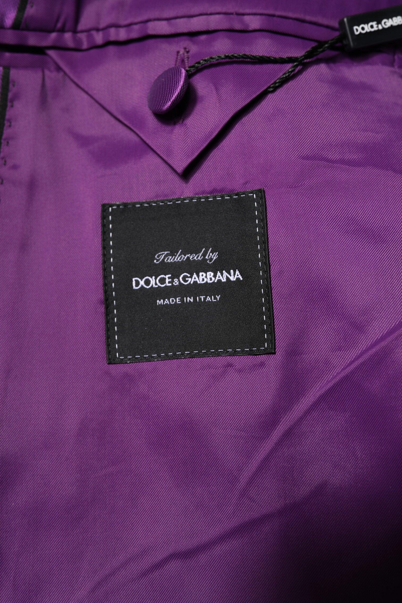 Dolce & Gabbana Purple Double Breasted Men Suit Coat Blazer - Zeiniez