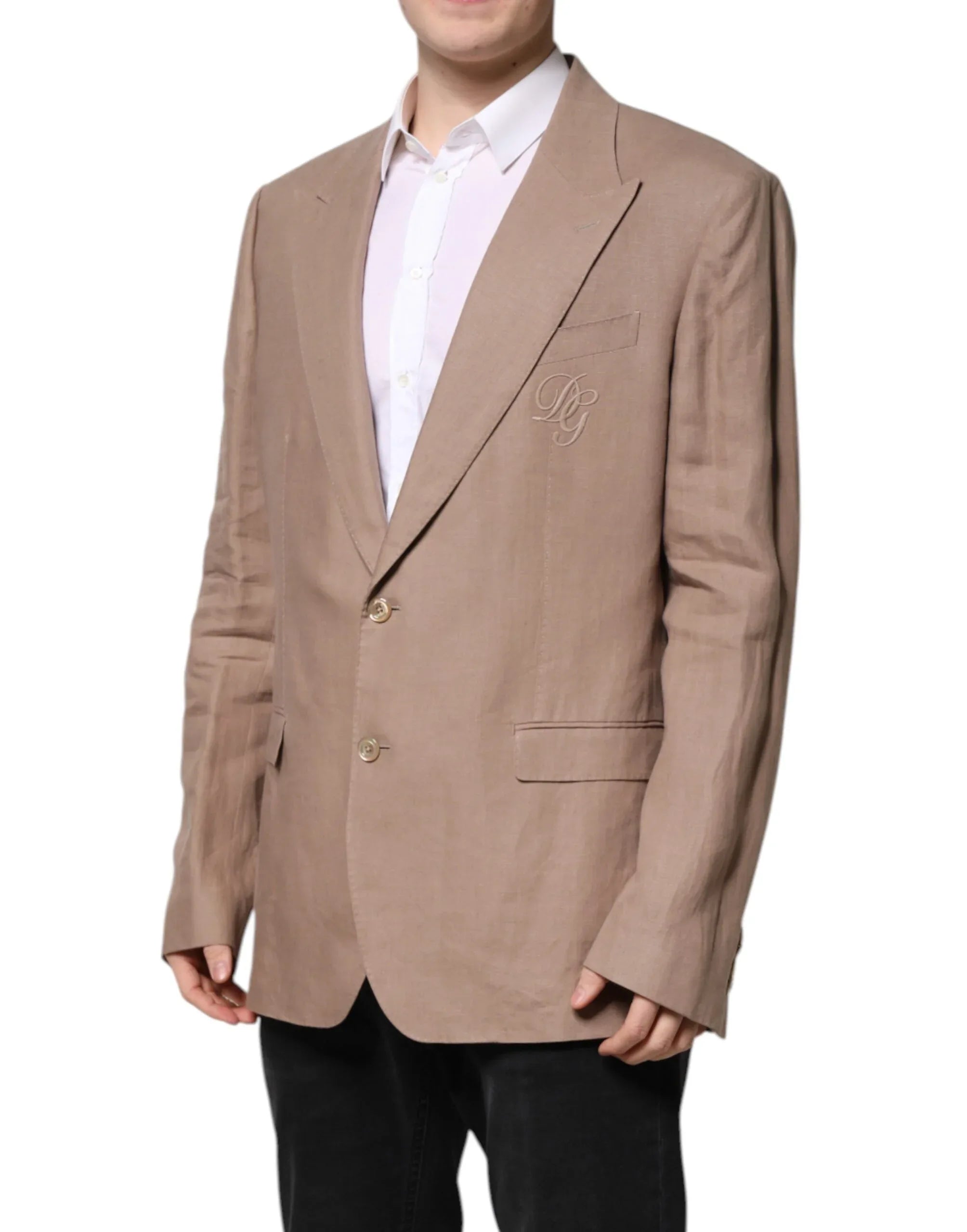 Dolce & Gabbana Beige TAORMINA Single Breasted Coat Blazer - Zeiniez
