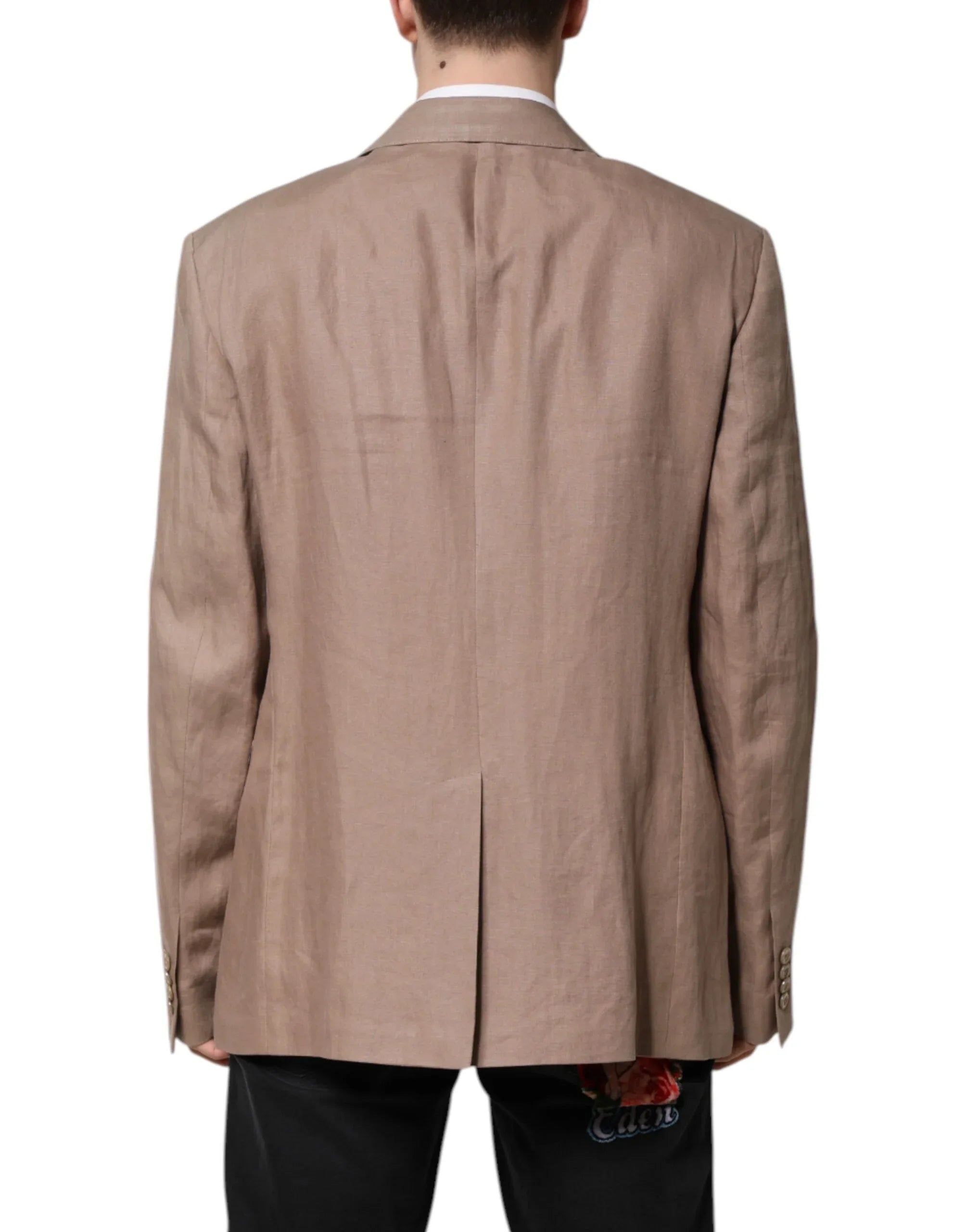 Dolce & Gabbana Beige TAORMINA Single Breasted Coat Blazer - Zeiniez