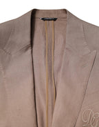 Dolce & Gabbana Beige TAORMINA Single Breasted Coat Blazer - Zeiniez