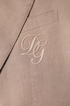 Dolce & Gabbana Beige TAORMINA Single Breasted Coat Blazer - Zeiniez