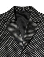 Dolce & Gabbana Dark Gray White Patterned Men Suit Coat Blazer