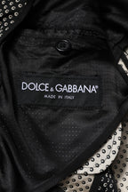 Dolce & Gabbana Black White Patterned Men Suit Coat Blazer - Zeiniez