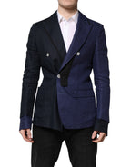 Dolce & Gabbana Navy Blue Double Breasted Suit Coat Blazer