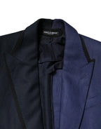 Dolce & Gabbana Navy Blue Double Breasted Suit Coat Blazer - Zeiniez