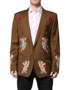 Dolce & Gabbana Brown MARTINI Single Breasted Coat Blazer - Zeiniez