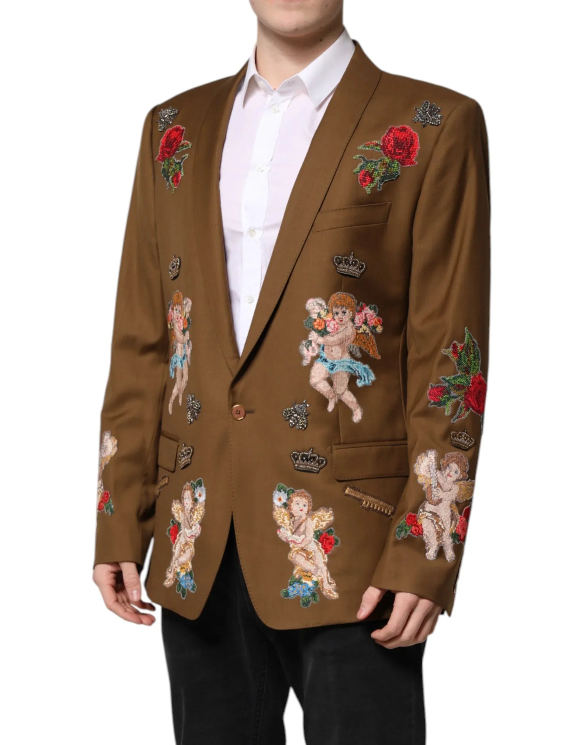 Dolce & Gabbana Brown MARTINI Single Breasted Coat Blazer - Zeiniez