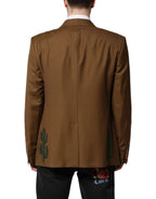 Dolce & Gabbana Brown MARTINI Single Breasted Coat Blazer - Zeiniez