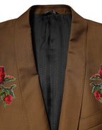 Dolce & Gabbana Brown MARTINI Single Breasted Coat Blazer - Zeiniez