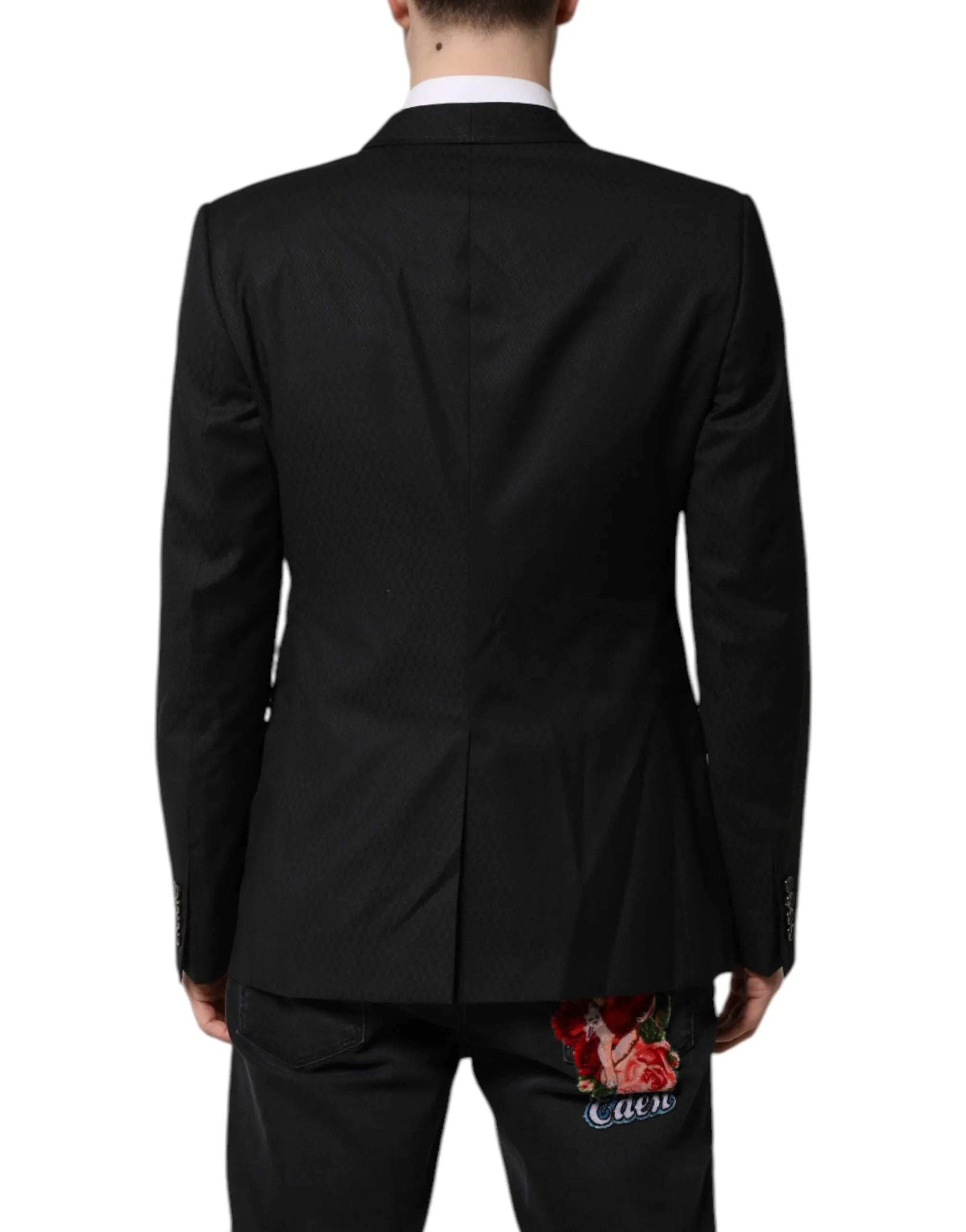 Dolce & Gabbana Black GOLD Single Breasted Suit Coat Blazer - Zeiniez