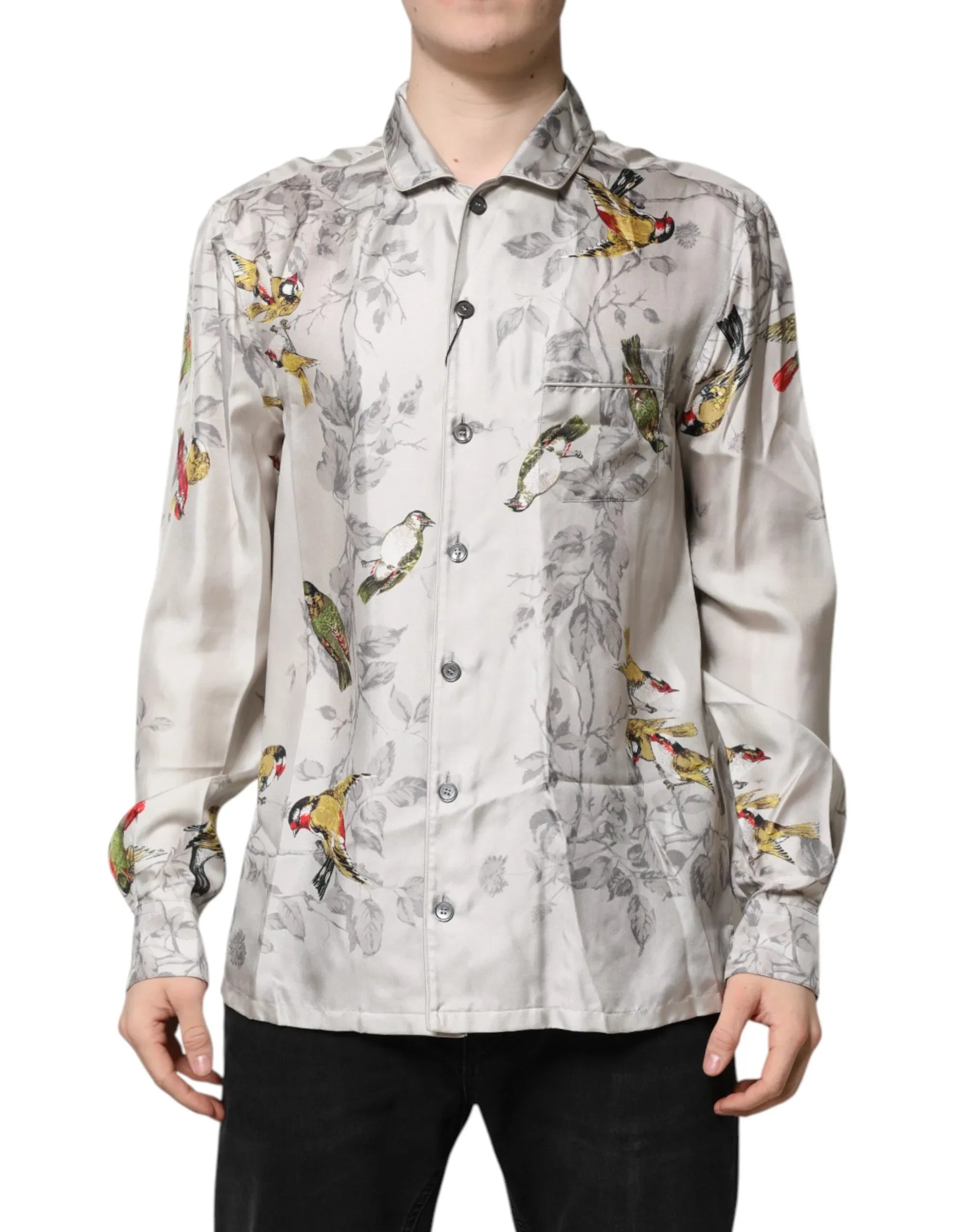 Dolce & Gabbana Multicolor Silk Printed Button Down Shirt - Zeiniez