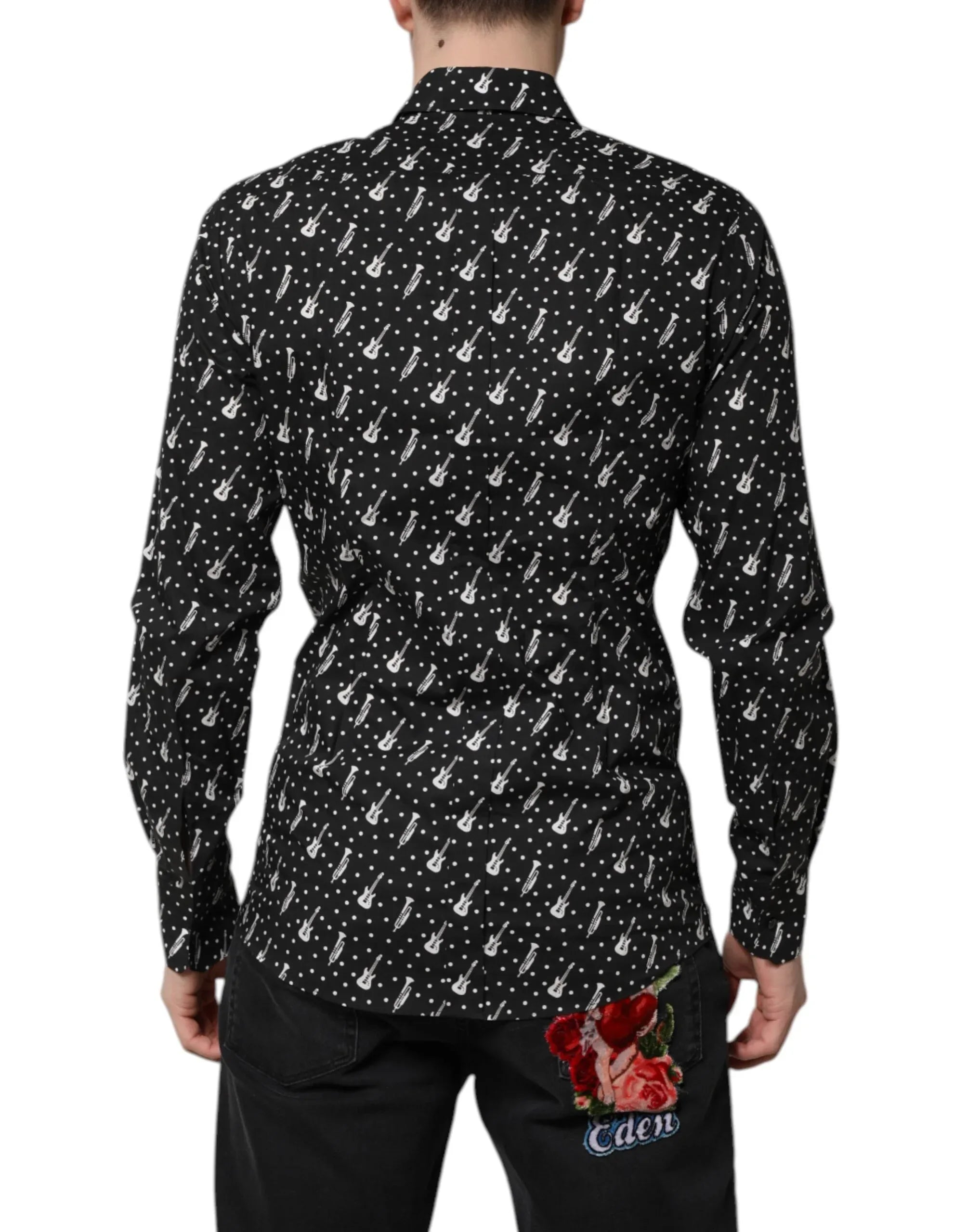 Dolce & Gabbana Black GOLD Instrument Embellished Shirt - Zeiniez