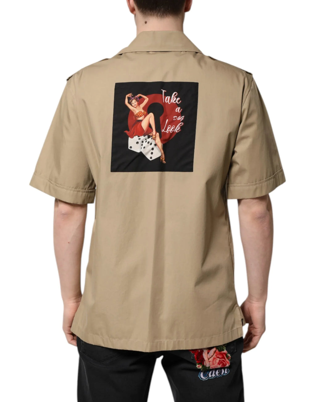Dolce & Gabbana Brown Graphic Print Short Sleeves Shirt - Zeiniez