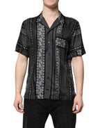 Dolce & Gabbana Black Silk Floral Print Short Sleeves Shirt - Zeiniez