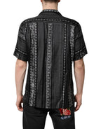 Dolce & Gabbana Black Silk Floral Print Short Sleeves Shirt - Zeiniez