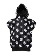 Dolce & Gabbana Black DG Cotton Hooded Sleeveless Sweater - Zeiniez
