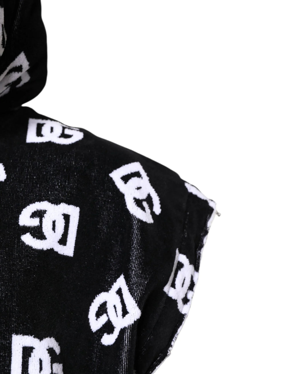 Dolce & Gabbana Black DG Cotton Hooded Sleeveless Sweater - Zeiniez