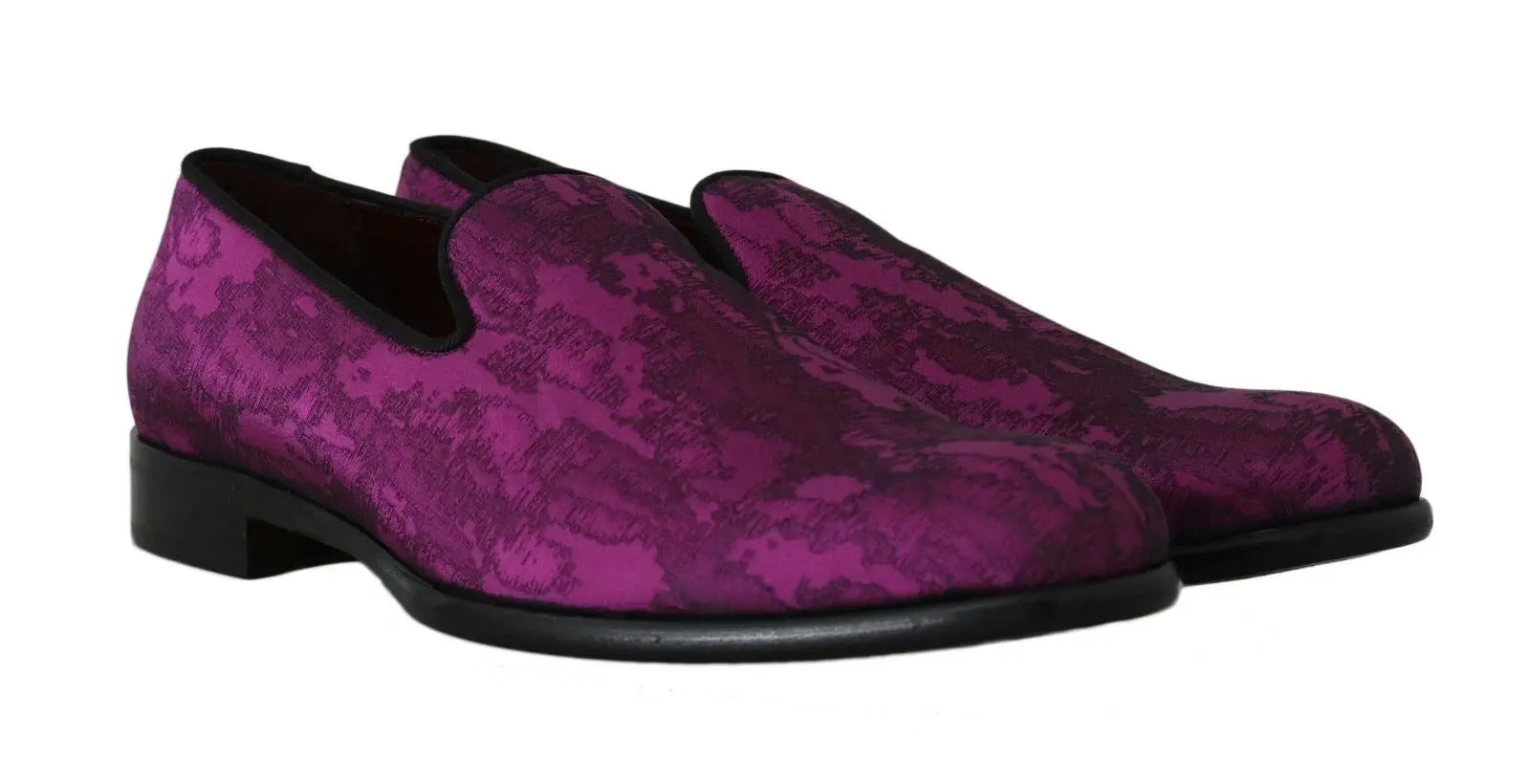 Dolce & Gabbana Purple Jacquard Loafers Dress Formal Shoes - Zeiniez