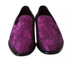 Dolce & Gabbana Purple Jacquard Loafers Dress Formal Shoes - Zeiniez