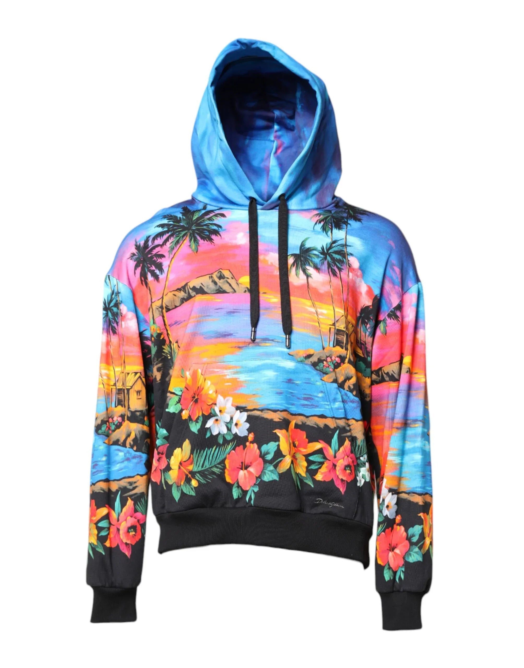 Dolce & Gabbana Multicolor Print Hooded Sweatshirt Sweater - Zeiniez