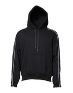 Dolce & Gabbana Black Cotton Logo Hooded Sweatshirt Sweater - Zeiniez