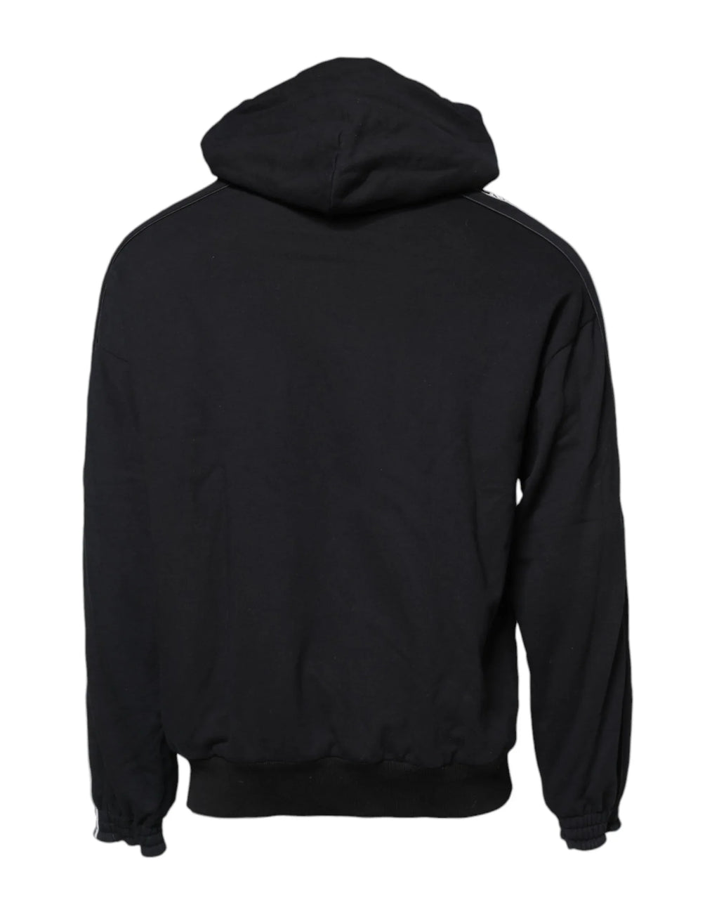 Dolce & Gabbana Black Cotton Logo Hooded Sweatshirt Sweater - Zeiniez