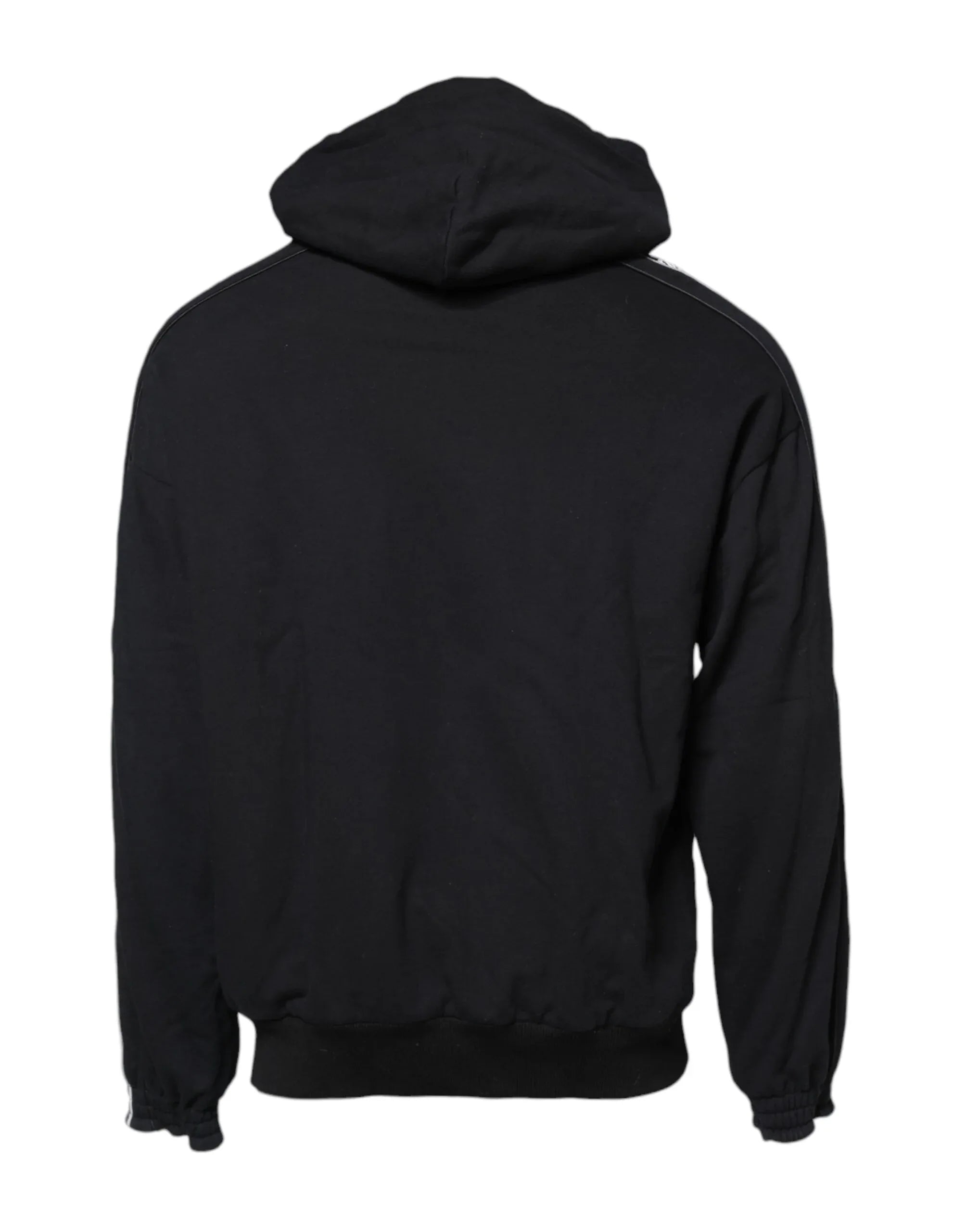 Dolce & Gabbana Black Cotton Logo Hooded Sweatshirt Sweater - Zeiniez