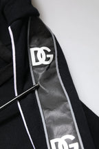 Dolce & Gabbana Black Cotton Logo Hooded Sweatshirt Sweater - Zeiniez