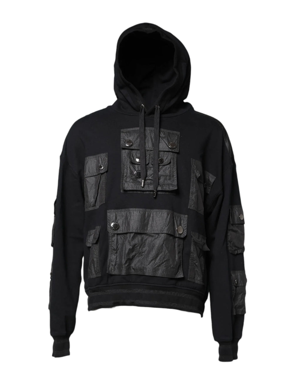 Dolce & Gabbana Black Cotton Hooded Sweatshirt Sweater - Zeiniez