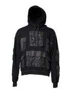 Dolce & Gabbana Black Cotton Hooded Sweatshirt Sweater - Zeiniez