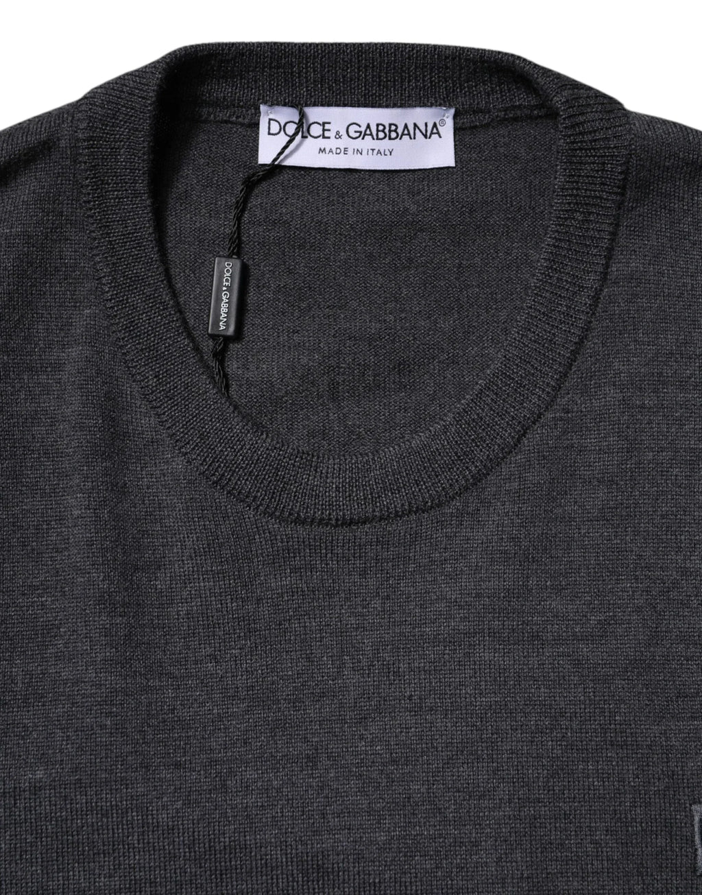 Dolce & Gabbana Gray Wool Logo Knitted Men Pullover Sweater - Zeiniez