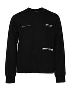 Dolce & Gabbana Black Cotton Logo Knitted Pullover Sweater - Zeiniez