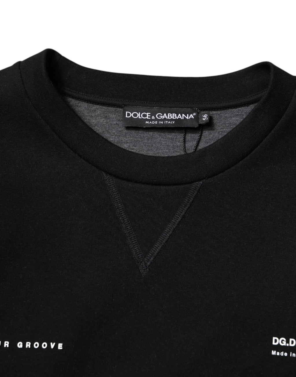 Dolce & Gabbana Black Cotton Logo Knitted Pullover Sweater - Zeiniez