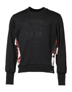 Dolce & Gabbana Black Embroidered Crew Neck Pullover Sweater - Zeiniez