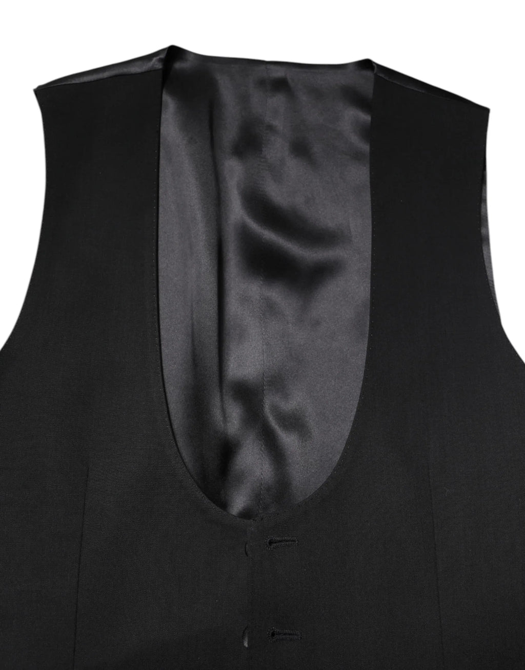 Dolce & Gabbana Black Wool Waistcoat Dress Formal Vest - Zeiniez
