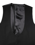 Dolce & Gabbana Black Wool Waistcoat Dress Formal Vest - Zeiniez