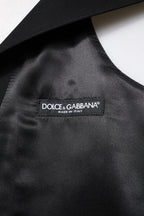 Dolce & Gabbana Black Wool Waistcoat Dress Formal Vest - Zeiniez