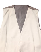 Dolce & Gabbana Beige Gray Dress Men Formal Waistcoat Vest - Zeiniez