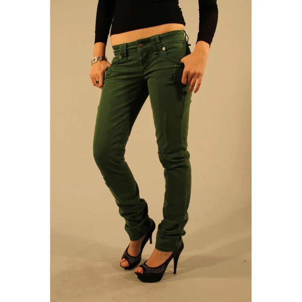 John Galliano Verde Cotton Women Jeans - Zeiniez