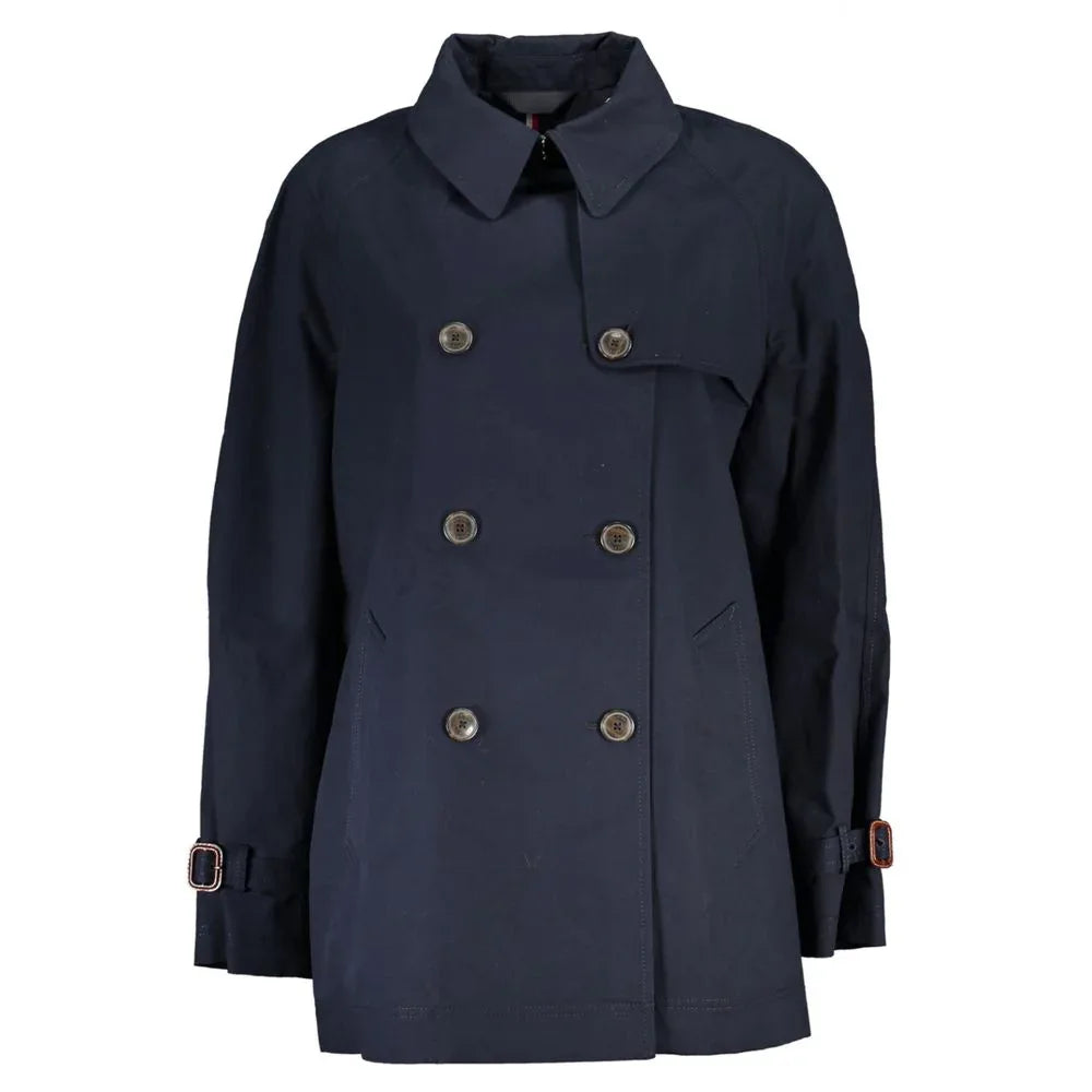 Tommy Hilfiger Blue Cotton Women's Trench Coat - Zeiniez