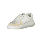 Calvin Klein Elegant White Lace-Up Sneakers with Contrast Detail - Zeiniez
