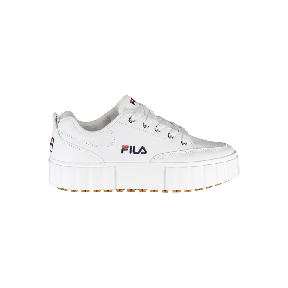 Fila Chic White Wedge Sneakers with Embroidered Detail - Zeiniez
