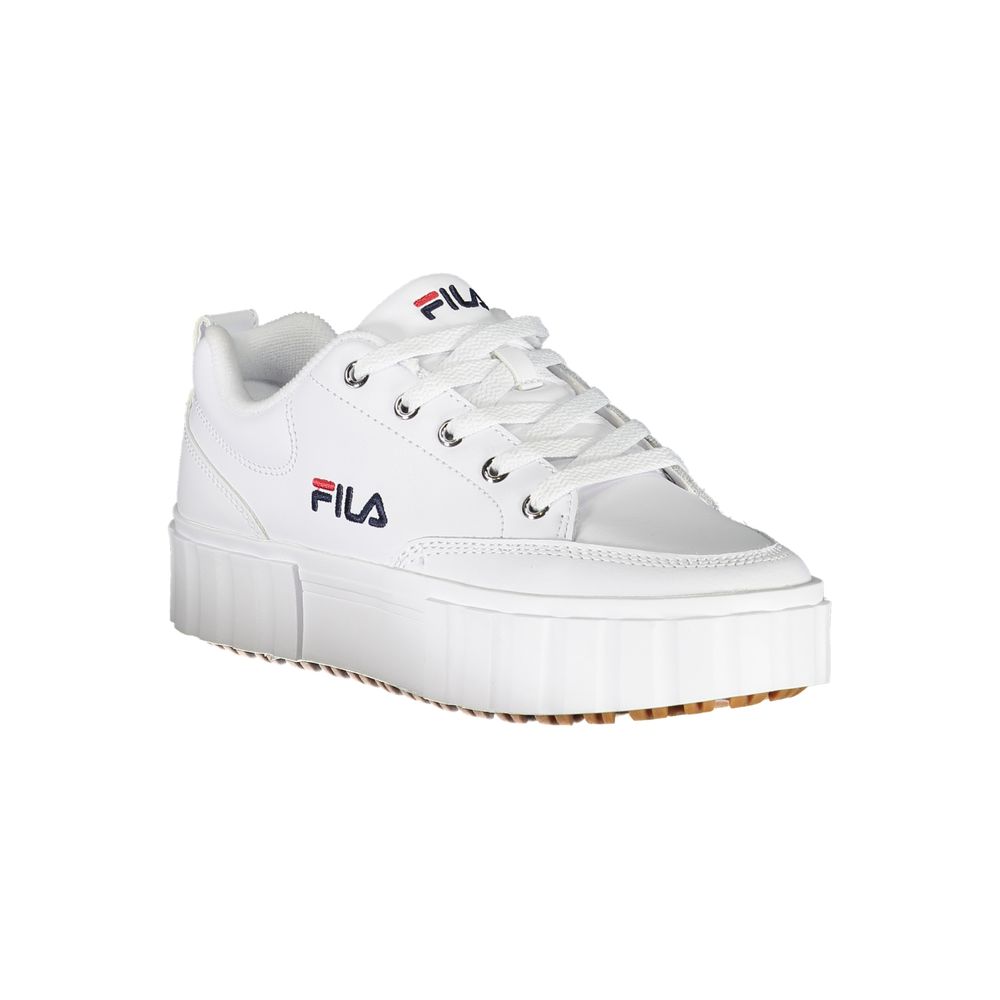 Fila Chic White Wedge Sneakers with Embroidered Detail - Zeiniez