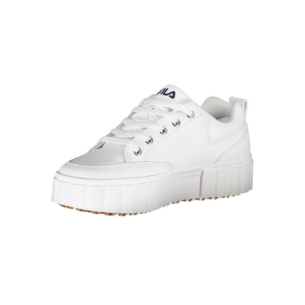 Fila Chic White Wedge Sneakers with Embroidered Detail - Zeiniez