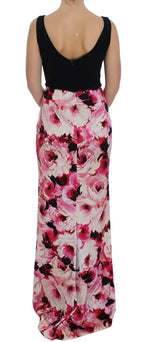 Dolce & Gabbana Pink Floral Print Long Maxi Sheath Dress - Zeiniez