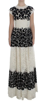 Dolce & Gabbana Floral Lace Ricamo Long Ball Maxi Dress - Zeiniez