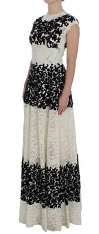 Dolce & Gabbana Floral Lace Ricamo Long Ball Maxi Dress - Zeiniez