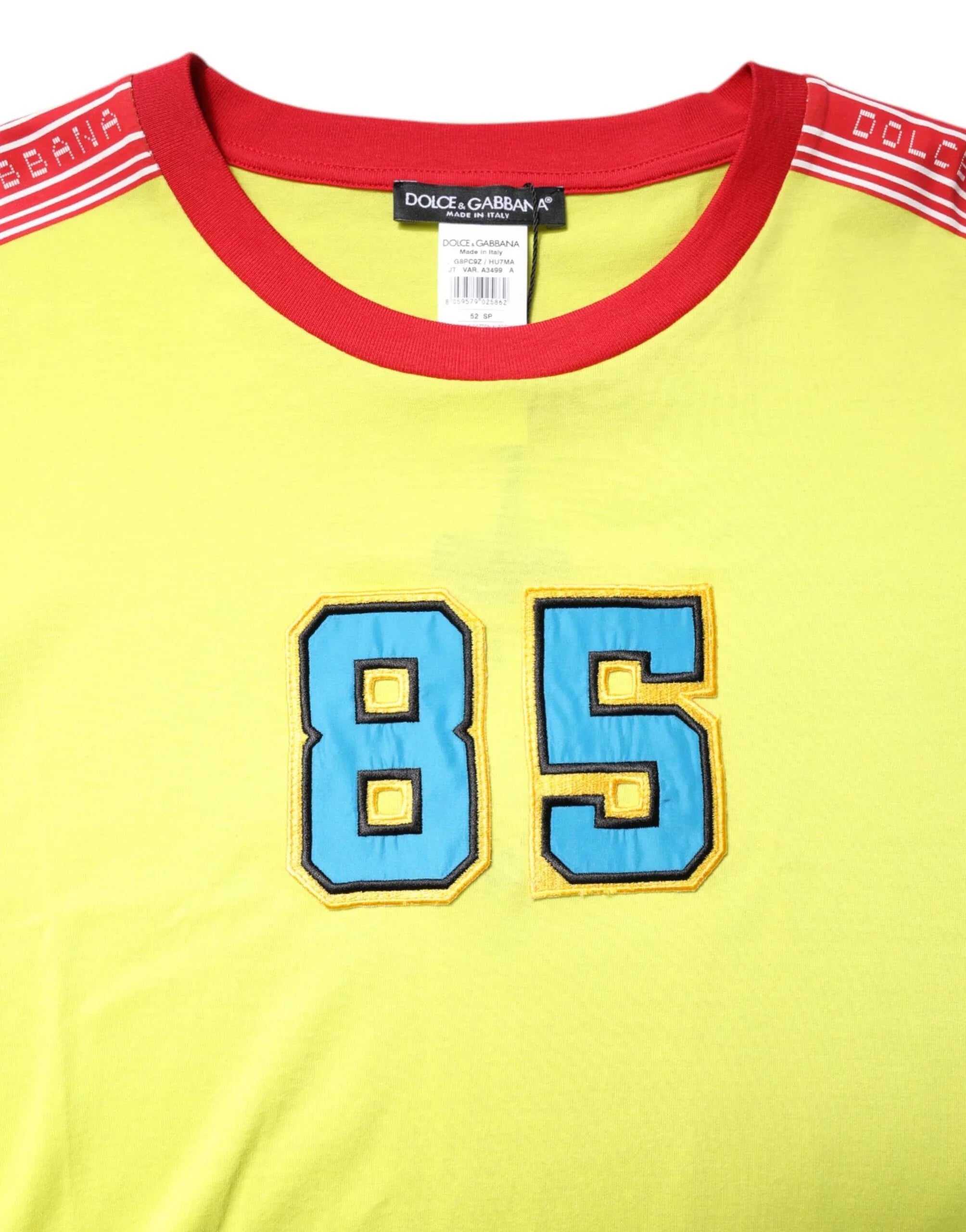 Dolce & Gabbana Green Cotton 85 Patch Crew Neck T-shirt - Zeiniez