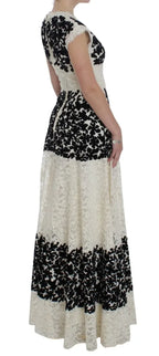 Dolce & Gabbana Floral Lace Ricamo Long Ball Maxi Dress - Zeiniez